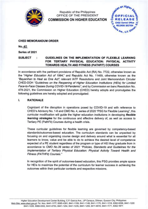 CHED MEMORANDUM ORDER (CMO) No. 57 Series of 2006..